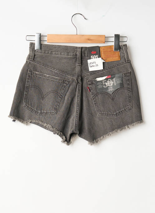 Short tissage denim taille haute gris LEVIS femme