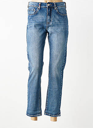 Jeans coupe droite stretch taille normale bleu F.A.M. femme