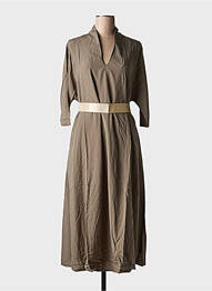 Robe longue coupe cintrée manches 3/4 vert MOLLY BRACKEN femme