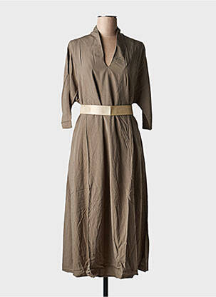 Robe longue coupe cintrée manches 3/4 vert MOLLY BRACKEN femme