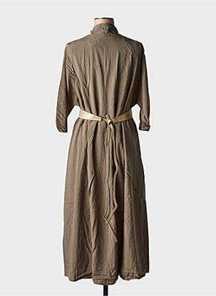 Robe longue coupe cintrée manches 3/4 vert MOLLY BRACKEN femme