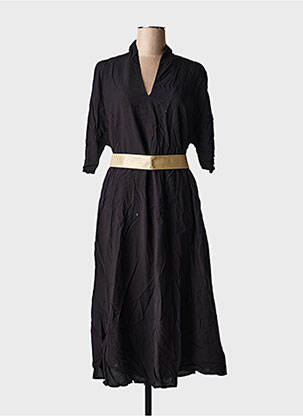 Robe longue coupe cintrée manches 3/4 noir MOLLY BRACKEN femme