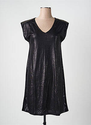 Robe courte manches courtes manches courtes noir PIECES femme