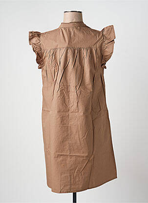 Robe courte manches courtes manches courtes marron ONLY femme