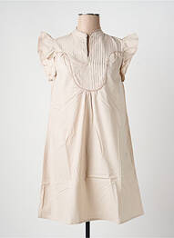 Robe courte manches courtes manches courtes beige ONLY femme