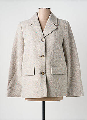 Manteau court coupe droite sans capuche beige PIECES femme