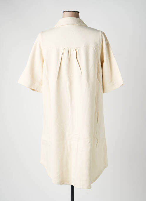 Robe courte manches courtes manches courtes beige PIECES femme