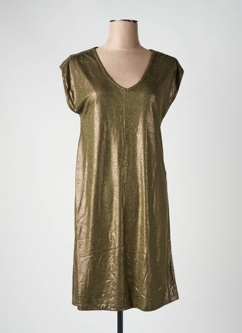 Robe courte manches courtes manches courtes vert PIECES femme