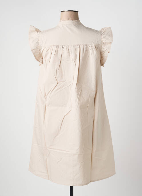 Robe courte manches courtes manches courtes beige ONLY femme