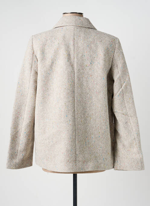 Manteau court coupe droite sans capuche beige PIECES femme