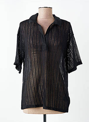 Pull maille ajourée manches courtes noir VERO MODA femme