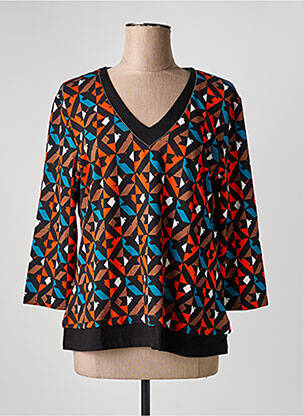 T-shirt manches 3/4 manches 3/4 noir CHRISTINE LAURE femme