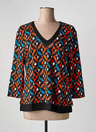 T-shirt imprimé fantaisie manches 3/4 noir CHRISTINE LAURE femme