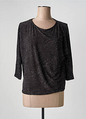 Top stretch manches 3/4 noir HALOGENE femme