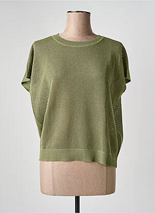 Pull maille ajourée manches courtes vert BETTY BARCLAY femme