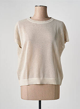 Pull maille ajourée manches courtes beige BETTY BARCLAY femme