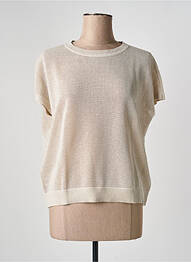 Pull maille ajourée manches courtes beige BETTY BARCLAY femme
