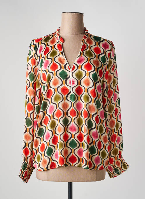 Blouse manches longues manches longues beige HALOGENE femme