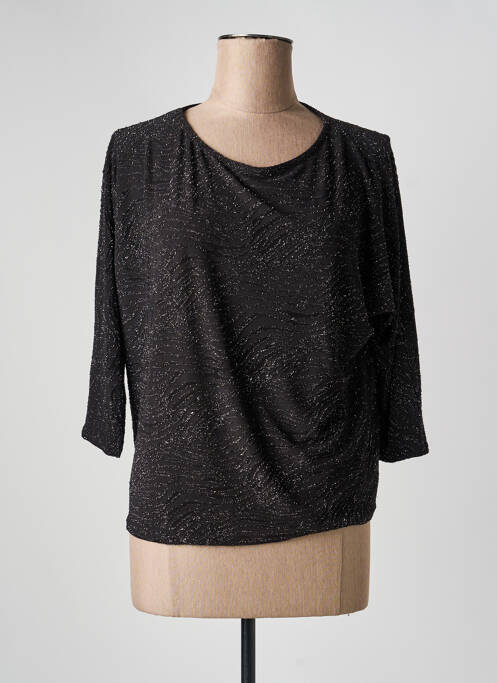 Top stretch manches 3/4 noir HALOGENE femme