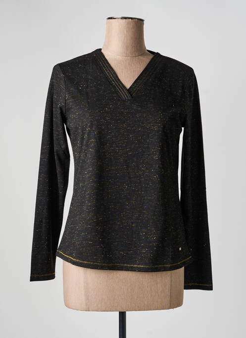 Top stretch manches longues noir CHRISTINE LAURE femme