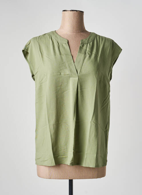 Blouse tissage popeline manches courtes vert BETTY BARCLAY femme
