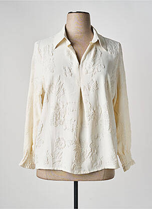 Blouse manches longues manches longues beige HALOGENE femme