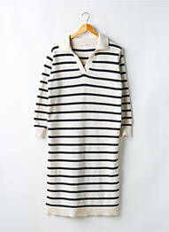 Robe pull col v manches longues beige STUDIO 21 femme