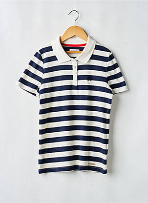 Polo imprimé rayures manches courtes bleu LULUCASTAGNETTE femme