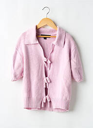 Gilet manches courtes resserrée sur le bas rose ZARA femme