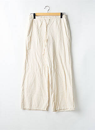 Pantalon large tissage popeline taille haute beige DIVIDED H&M femme
