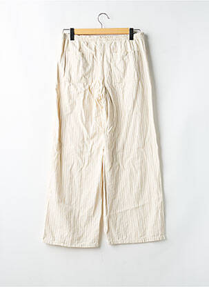 Pantalon large tissage popeline taille haute beige DIVIDED H&M femme