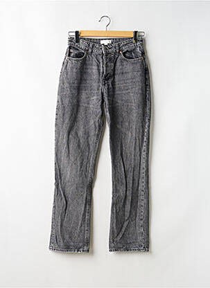 Jeans coupe droite stretch taille normale gris H&M femme