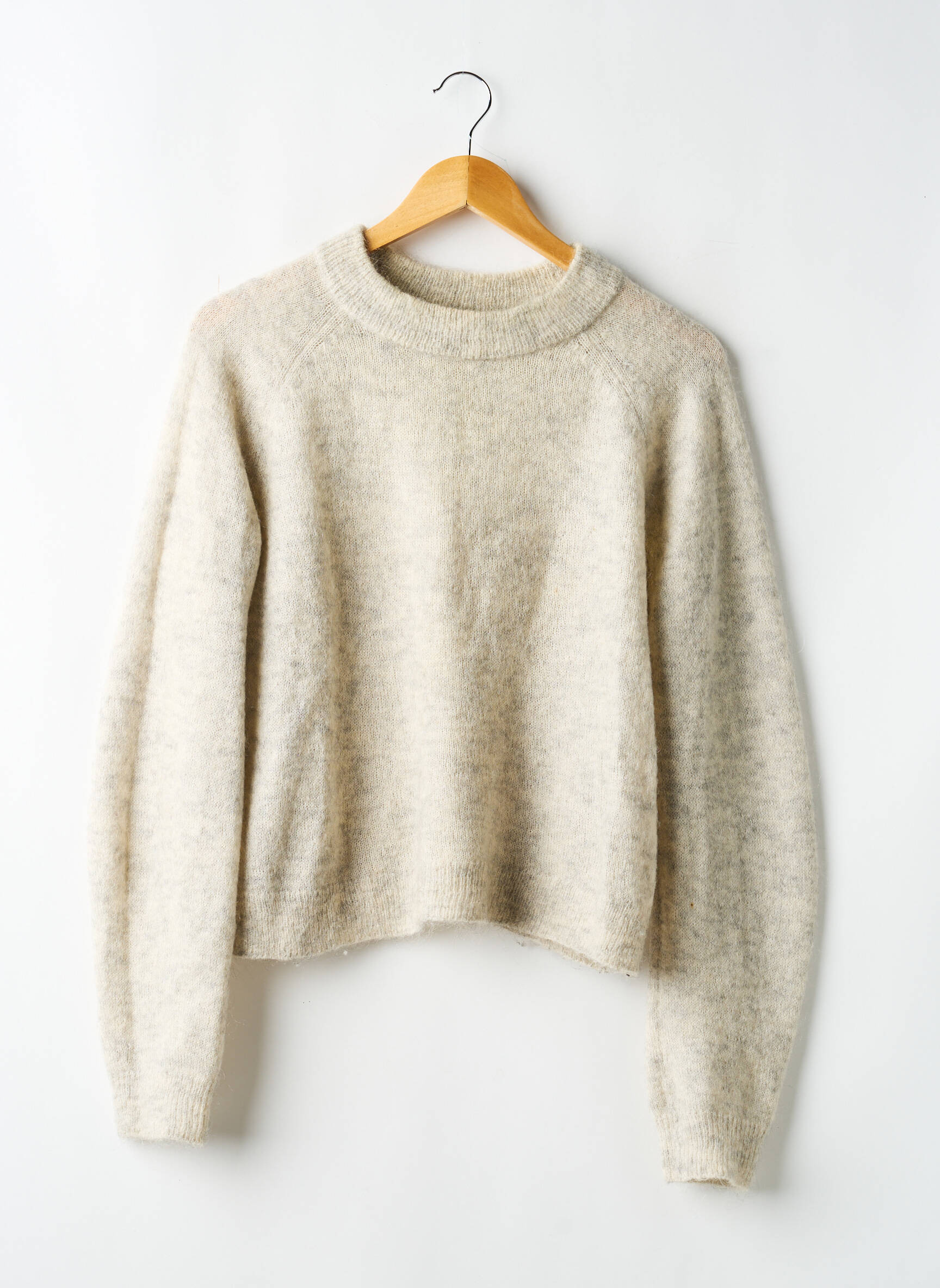 Pull tissage chiné manches longues gris H&M femme