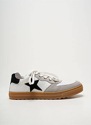 Baskets fermeture zip et lacets bout rond blanc NATURINO homme