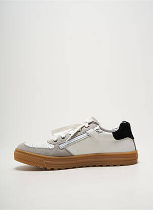 Baskets fermeture zip et lacets bout rond blanc NATURINO homme
