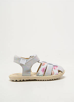 Mules/sabots tissage satiné bout rond argent NATURINO fille
