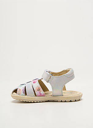 Mules/sabots tissage satiné bout rond argent NATURINO fille