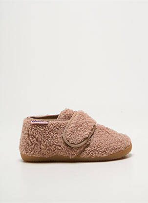 Chaussons/pantoufles semelle amovible bout rond rose NATURINO fille