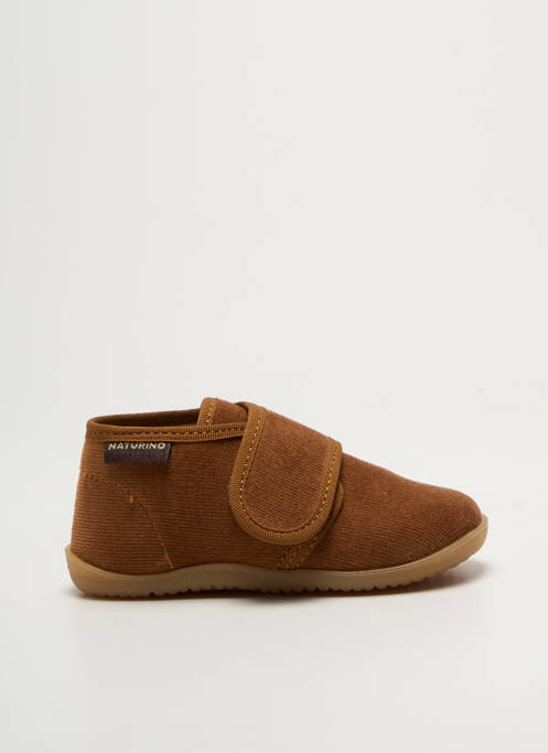 Chaussons/pantoufles fermeture scratch bout rond marron NATURINO garcon