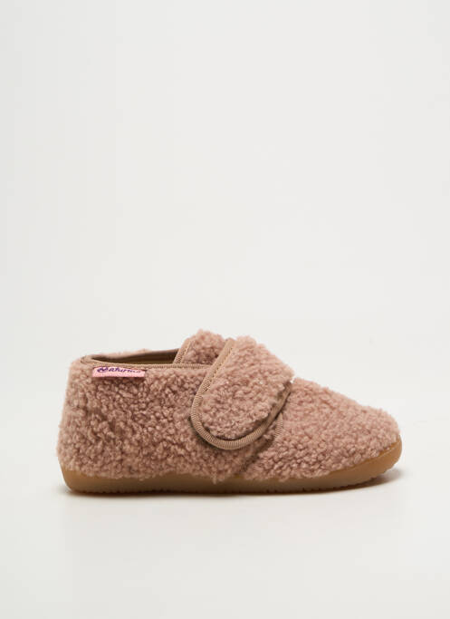 Chaussons/pantoufles semelle amovible bout rond rose NATURINO fille