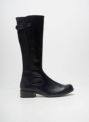 Bottes tissage satiné talon de 4 à 6cm noir CAPRICE femme