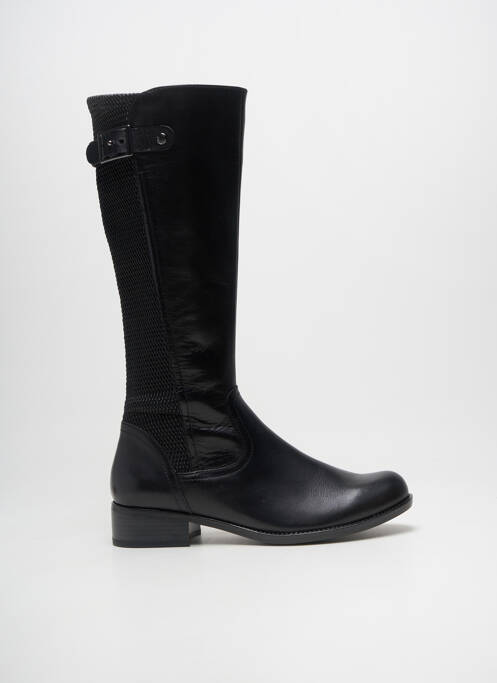 Bottes tissage satiné talon de 4 à 6cm noir CAPRICE femme