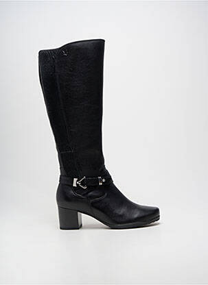 Bottes tissage satiné talon de 4 à 6cm noir CAPRICE femme