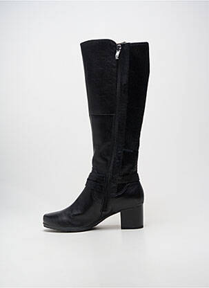 Bottes tissage satiné talon de 4 à 6cm noir CAPRICE femme
