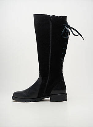 Bottes tissage satiné talon plat jusqu'à 3cm noir VALERIA'S femme
