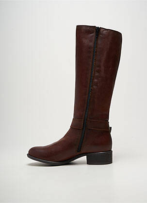 Bottes tissage satiné talon plat jusqu'à 3cm marron CHACAL femme
