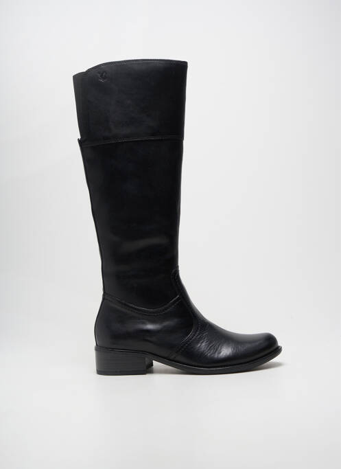 Bottes tissage satiné talon de 4 à 6cm noir CAPRICE femme