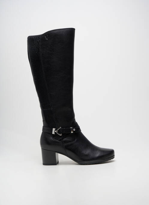 Bottes tissage satiné talon de 4 à 6cm noir CAPRICE femme