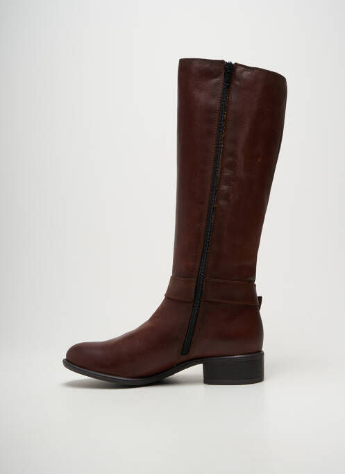 Bottes tissage satiné talon plat jusqu'à 3cm marron CHACAL femme