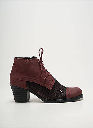 Bottines/boots tissage satiné talon de 4 à 6cm violet ALCE SHOES femme